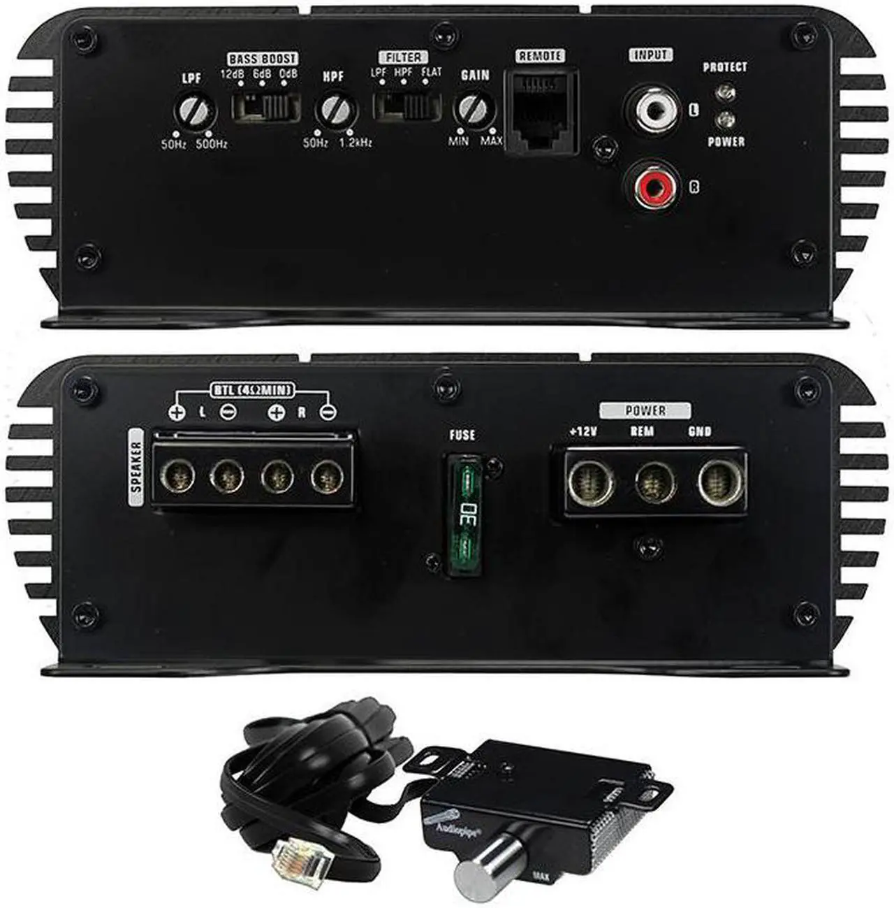 Alt view image 13 of 20 - New Audiopipe Apmi-2075 1000 Watt 2 Channel Mini Car Audio Amplifier Sub Amp