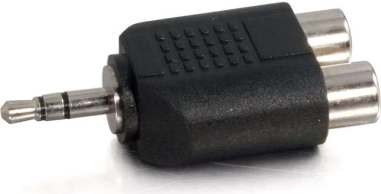 Main image of C2G 40645 3.5mm Stereo Male To Dual RCA Female Audio Adapter, TAA Compliant, Black