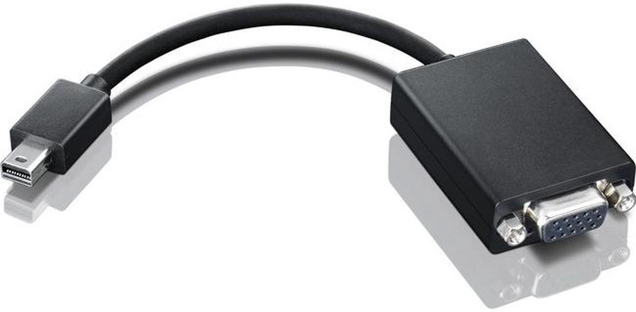 Alt view image 7 of 7 - Lenovo Video Cable - Mini DisplayPort/VGA for Video Device, Projector, Monitor, TV - 7.80" - 1 x Mini DisplayPort Male Digital Audio/Video - 1 x HD-15 Female VGA - Black