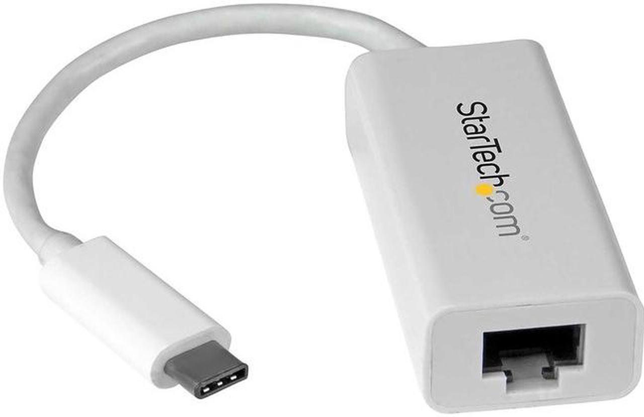 StarTech.com US1GC30W USB C to Gigabit Ethernet Adapter - White - USB 3.1 to RJ45 LAN Network Adapter - USB Type C to Ethernet (US1GC30W)