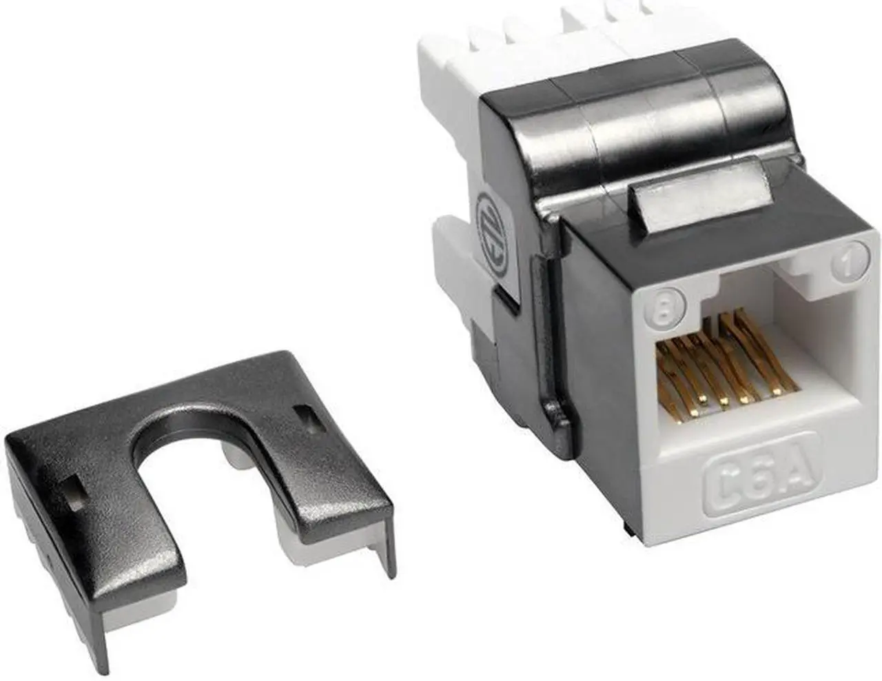 Alt view image 2 of 3 - Tripp Lite Cat6a 110-Style Punchdown RJ45 Keystone Jack, White, TAA