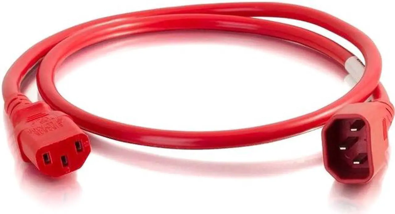 Alt view image 6 of 8 - C2G 17487 18 AWG Power Cord - C14 to C13, Red (3 Feet, 0.91 Meters)
