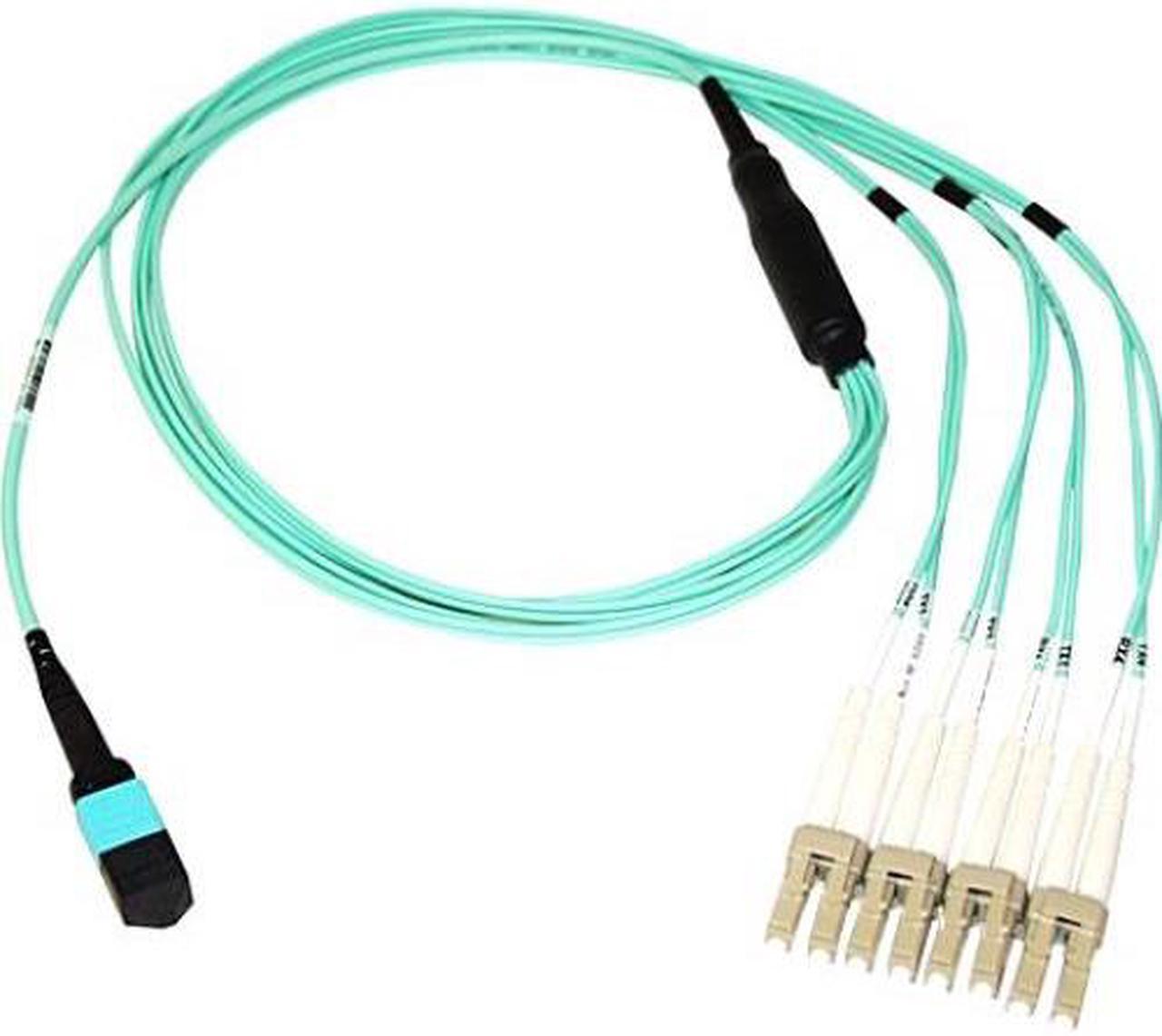 AXIOM MPO FEMALE TO 4 LC MULTIMODE OM3 50/125 FIBER OPTIC BREAKOUT CABLE - 8M