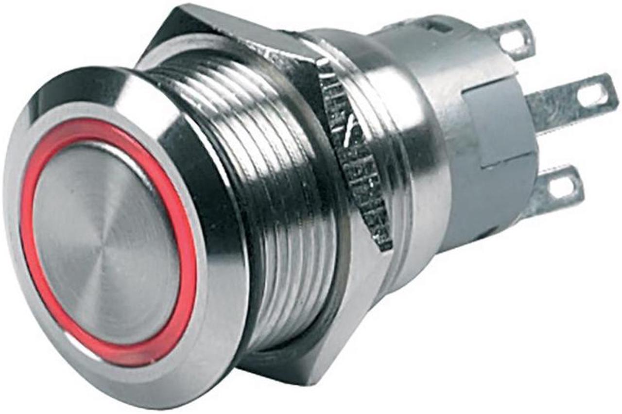 Main image of BEP Push-Button Switch 12V Momentary On/Off - Red LED