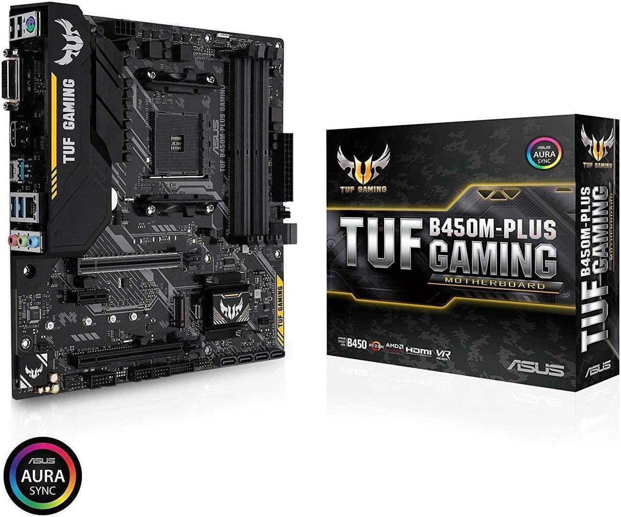 ASUS TUF B450M-PLUS GAMING 90MB0YQ0-M0EAY0 AM4 AMD B450 SATA 6Gb/s Micro ATX AMD Motherboard