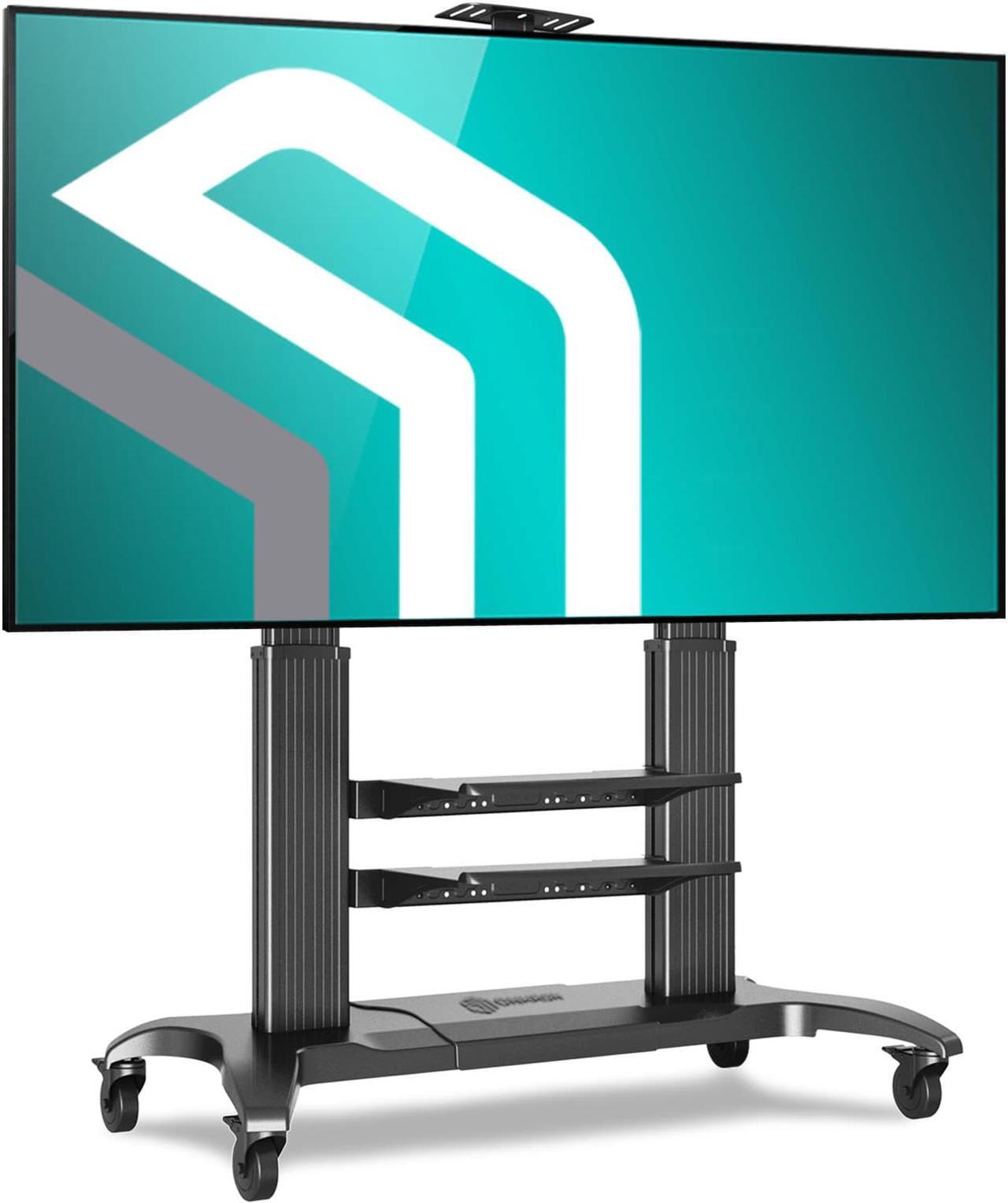 Main image of ONKRON Mobile TV Stand with Wheels Rolling TV Stand for 60-100 Inch LED LCD Flat or Curved Screen TVs up to 300 lbs - Height Adjustable TV Cart with Shelves - Portable TV Stand (TS2811) Black
