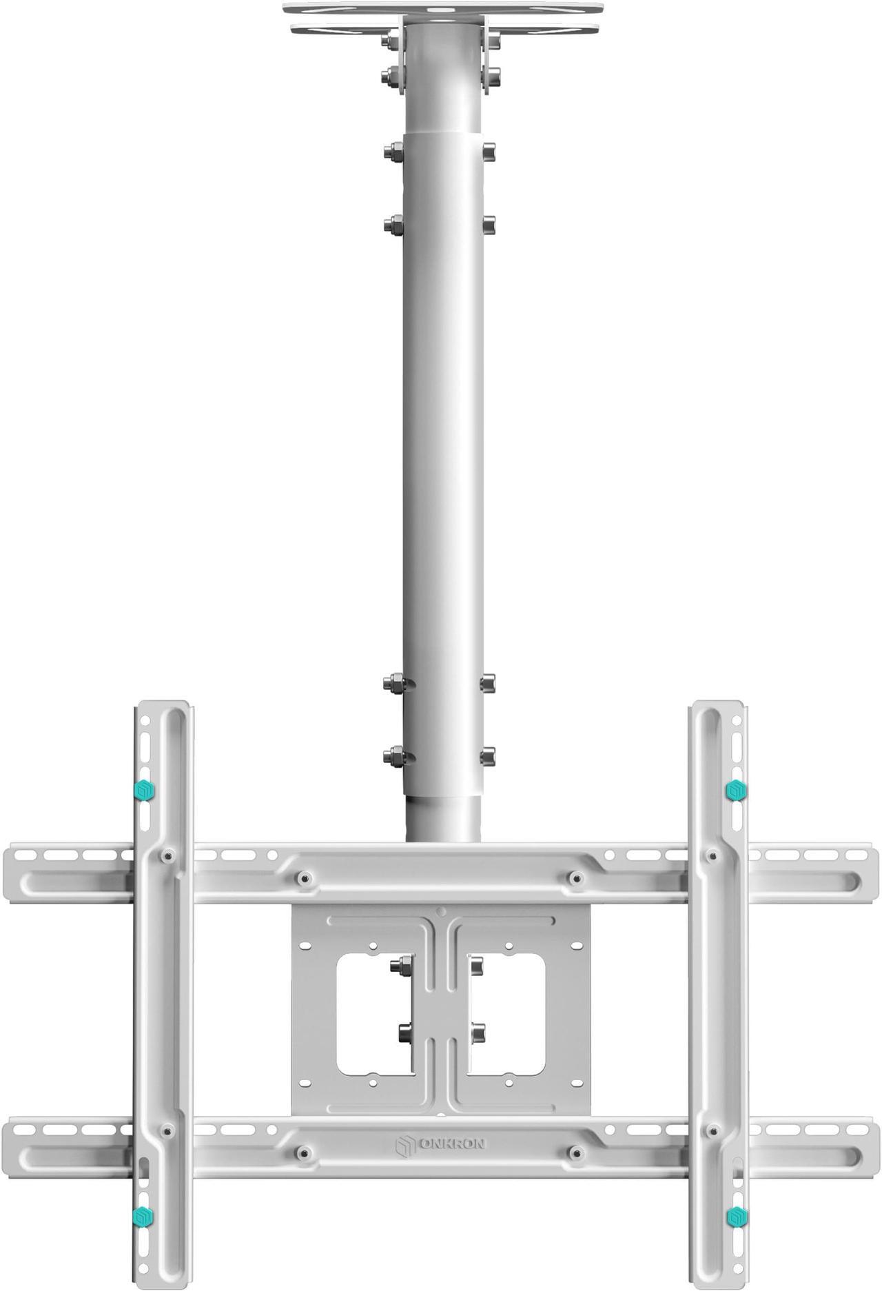 Alt view image 2 of 9 - ONKRON Ceiling TV Mount Hanging Height Adjustable TV Bracket - Drop Down TV Mount - Full Motion Pole TV Mount for 32 to 70 Inch LED LCD OLED 4K TVs, Flat Screens up to 150 lbs (N1L) White