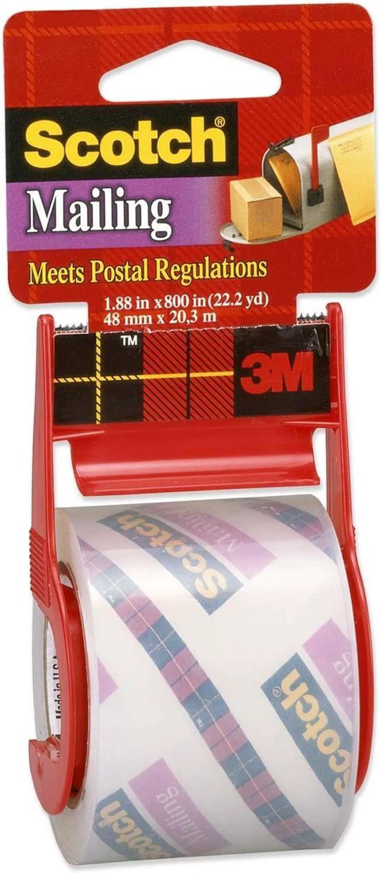 Alt view image 3 of 9 - 3m 2in. x 800in. Clear Scotch Mailing Tape  141