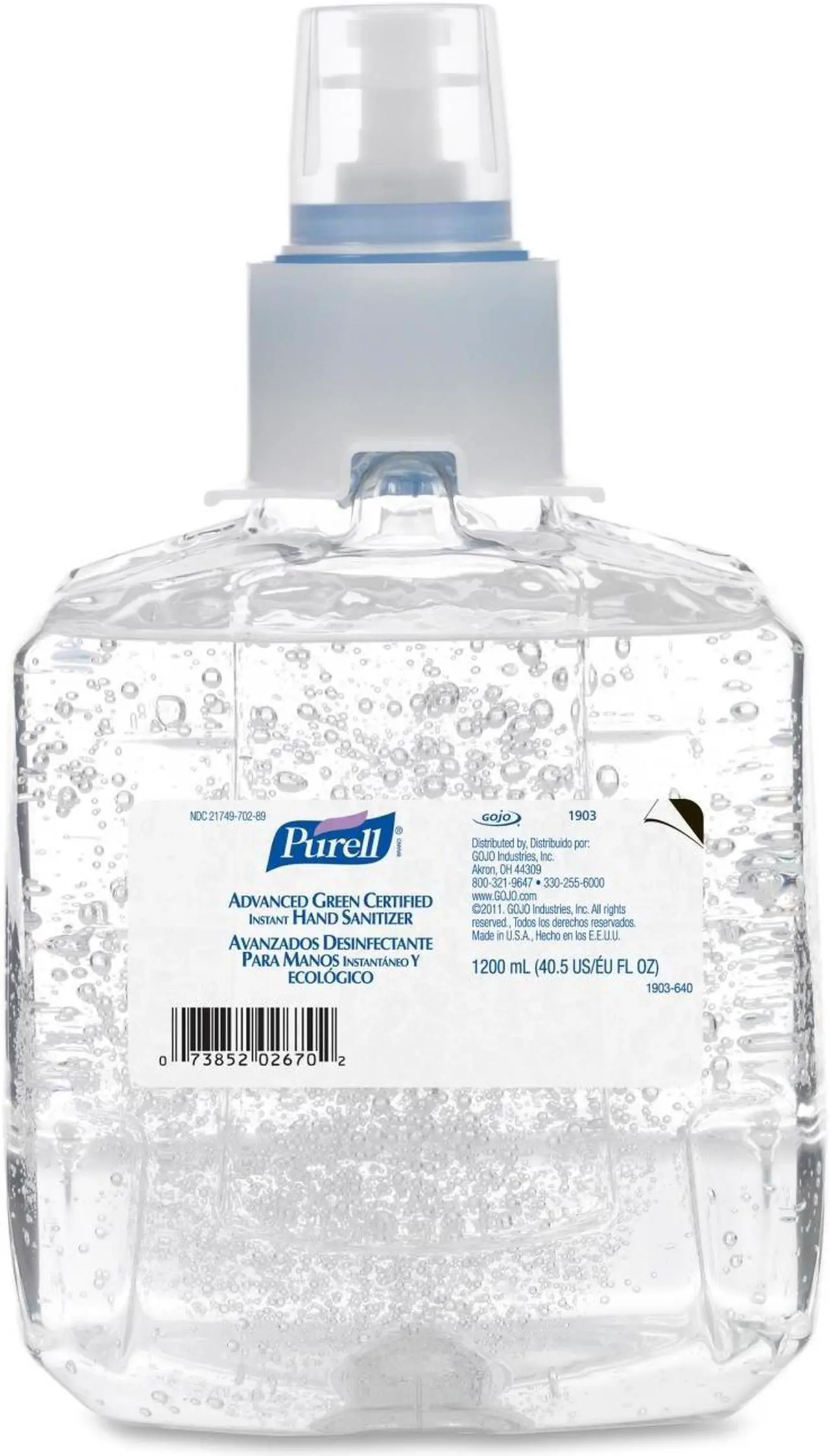 Alt view image 2 of 12 - Purell 190302CT  Advanced Green Certified Instant Hand Sanitizer Refill, 1200mL, FragranceFree, 2/Carton, 1 Carton