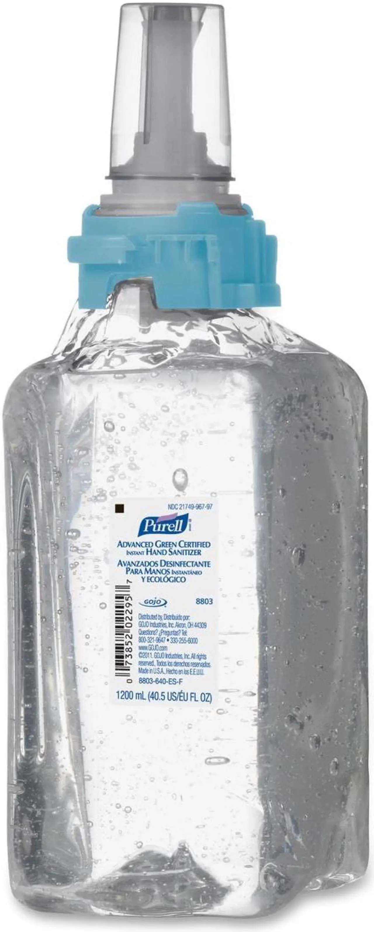 Main image of Purell 880303CT Advanced Green Certified Instant Hand Sanitizer Refill, 1200mL, FragranceFree, 3/Carton, 1 Carton