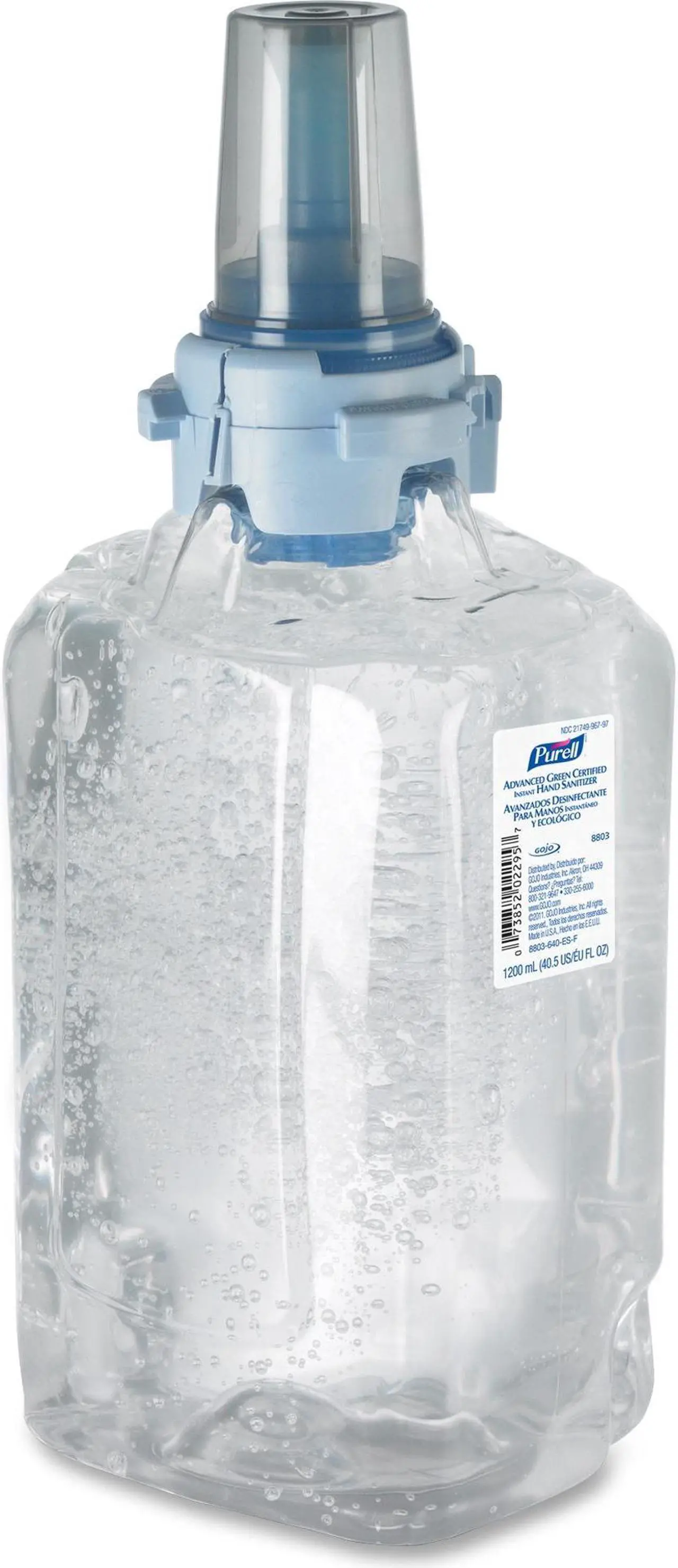 Alt view image 2 of 5 - Purell 880303CT Advanced Green Certified Instant Hand Sanitizer Refill, 1200mL, FragranceFree, 3/Carton, 1 Carton