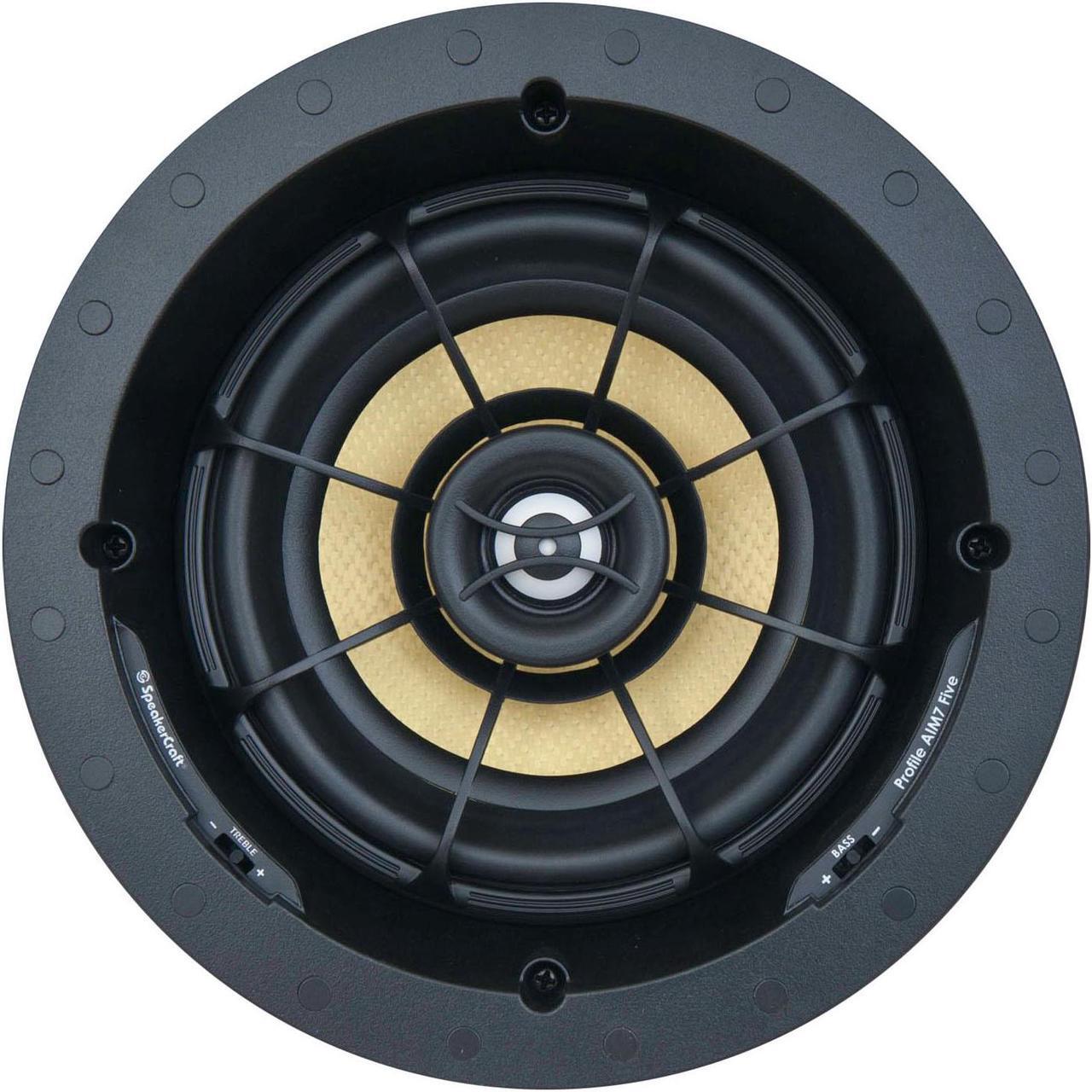 Alt view image 4 of 11 - SpeakerCraft Profile AIM7 Five In-Ceiling Speaker with Aimable Woofer - Each (Black)