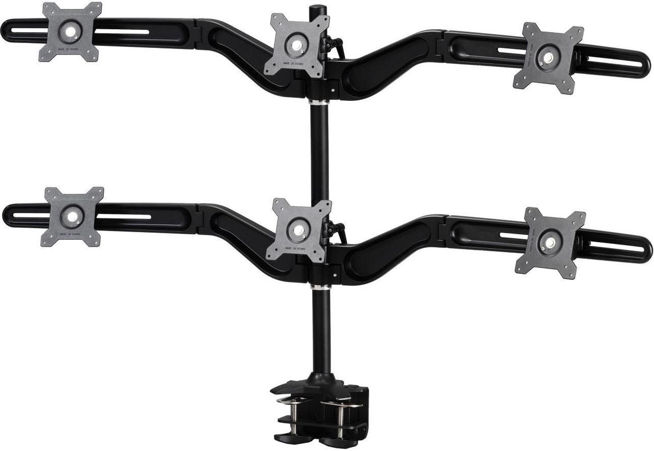 Hex Monitor Mount Clamp Base. Supports 6 LED or LCD Monitors.Up to 24 inch monitors supported.