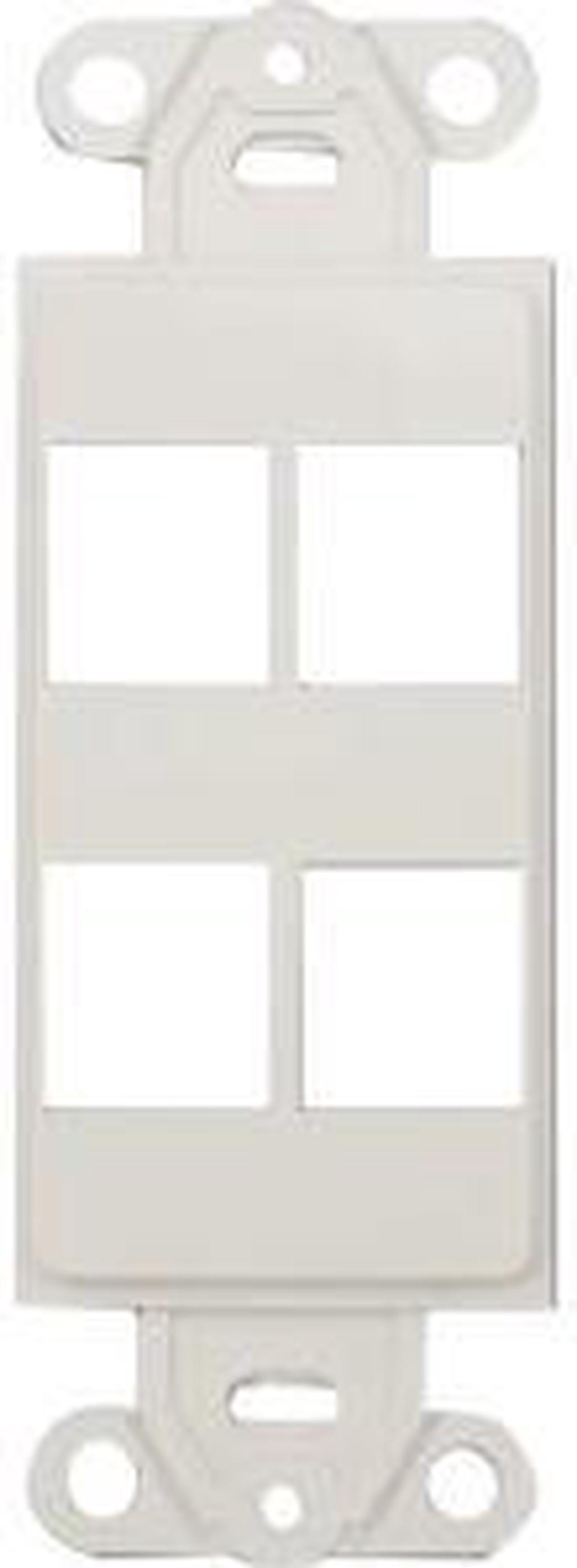 Alt view image 3 of 4 - Cable Wholesale Decora Wall Plate Insert White 4 Keystone Jack