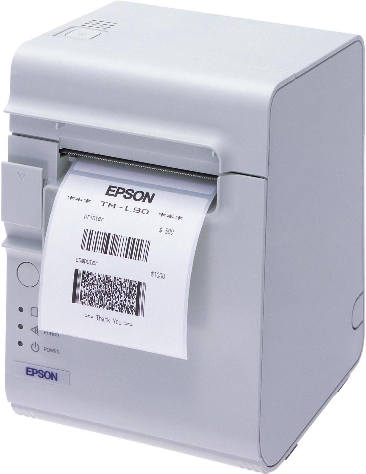 Epson TM-L90 Plus Thermal Label and Receipt Printer, 203 dpi, USB, Serial, Auto Cutter, No Peeler, White - C31C412406