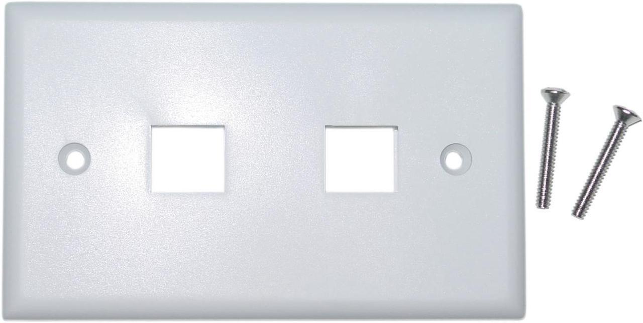 Main image of Cable Wholesale Wall Plate 2 Hole for keystone Jack White