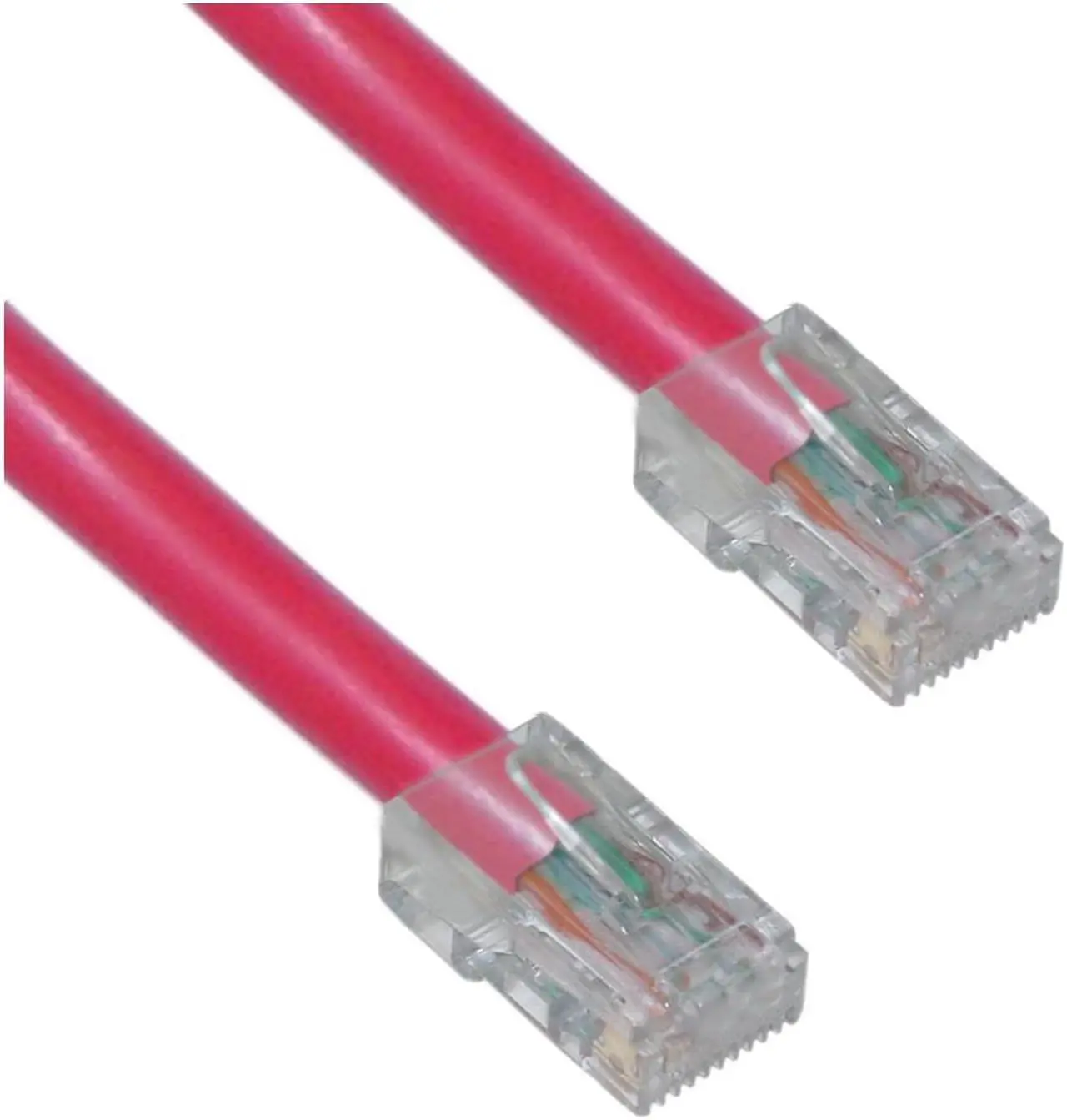 Alt view image 2 of 4 - Cable Wholesale Electronics Cat6 Red Ethernet Patch Cable Bootless 14 foot