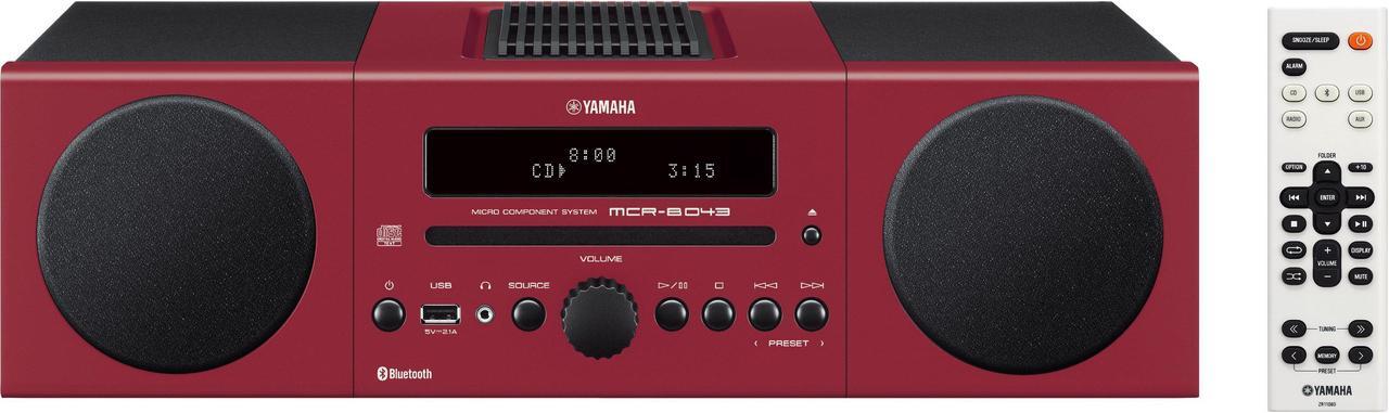 Alt view image 2 of 3 - Yamaha MCR-B043 Micro Hi-Fi System - 30 W RMS - Red