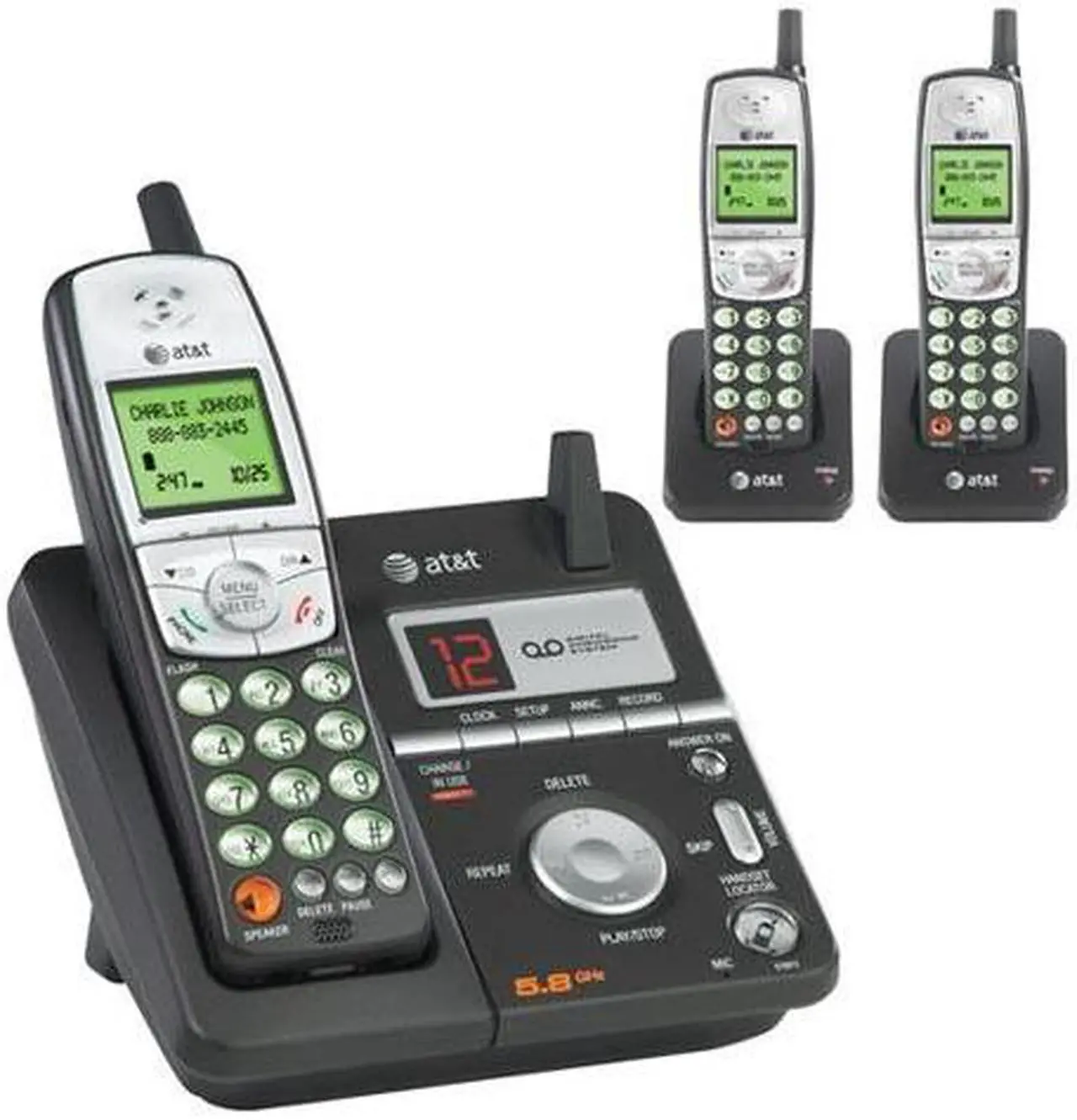 AT&T E5813B 5.8 GHz Analog 3X Handsets Cordless Phone - Newegg.com