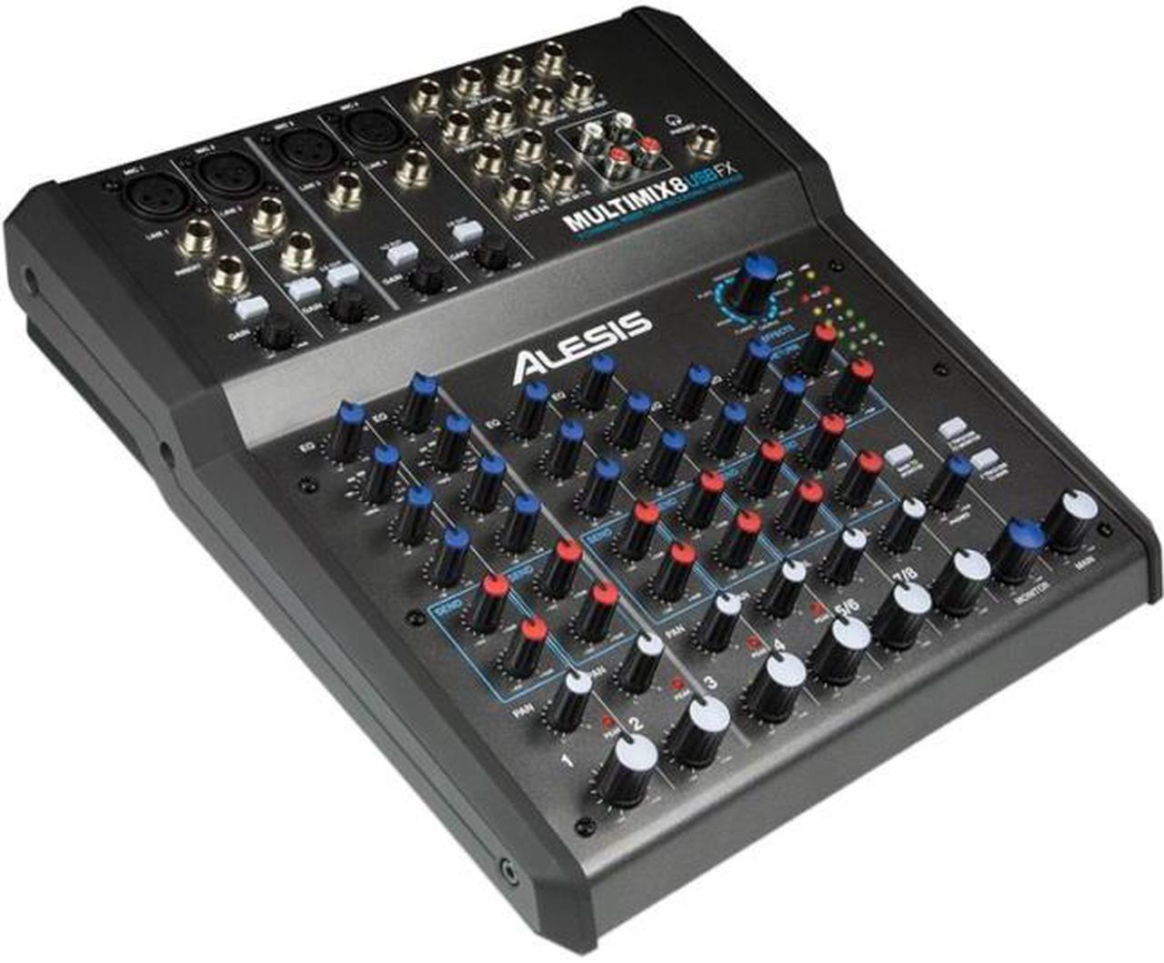 Alt view image 10 of 10 - Alesis MultiMix-8-USB-FX 8 CH Mixer W/ Effects/USB PA or Recording Mixer with Computer IO