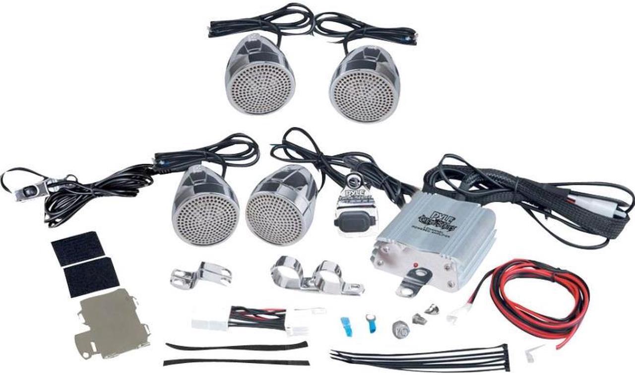 Alt view image 12 of 12 - NEW PAIR PYLE PLMCA90 MOTORCYCLE/ATV 4 SPEAKER SOUND SYSTEM SD/USB 3.5mm INPUT