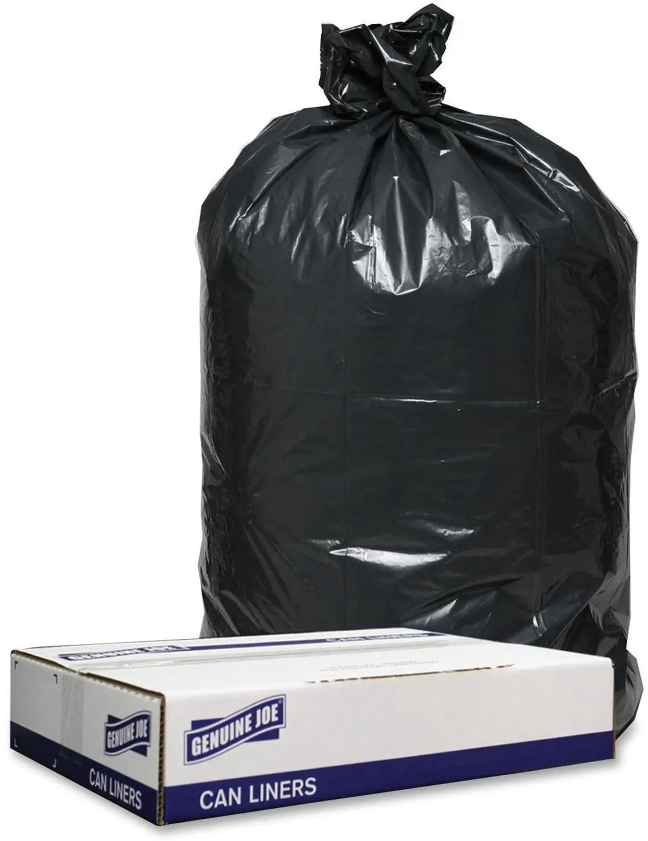 Main image of Genuine Joe 1.2mil Black Trash Can Liners