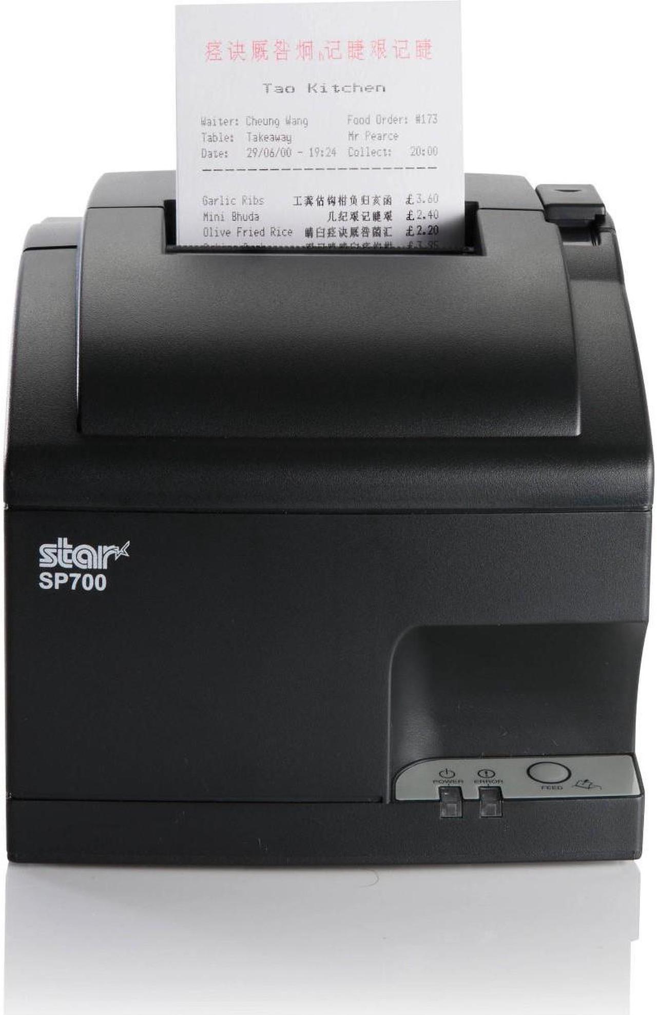 Star Micronics 37966050 SP700 Series Impact Dot Matrix Receipt Printer, Ethernet, CloudPRNT, WLAN, USB, Two Peripheral USB, Cutter, Gray - SP742MW GRY US