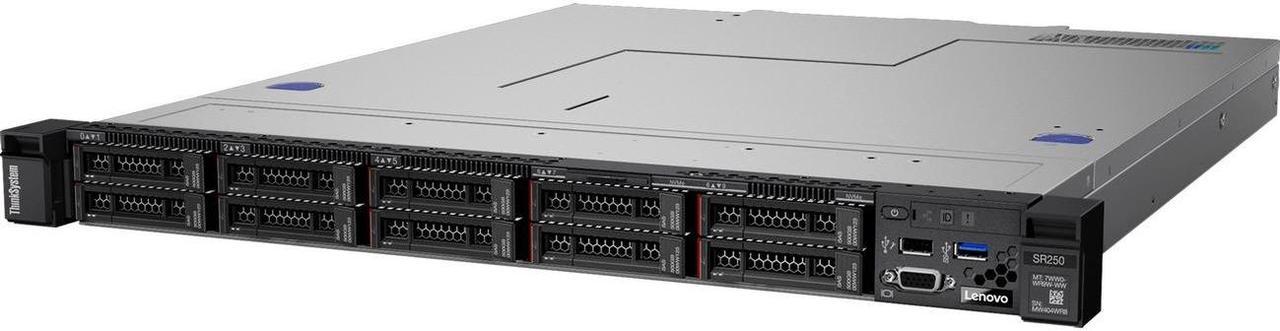 Lenovo ThinkSystem SR250 7Y52A00DNA 1U Rack Server - 1 x Intel Xeon E-2136 Hexa-core (6 Core) 3.30 GHz - 8 GB Installed TruDDR4 - Serial ATA/600 Controller - JBOD RAID Levels - 1 x 450 W