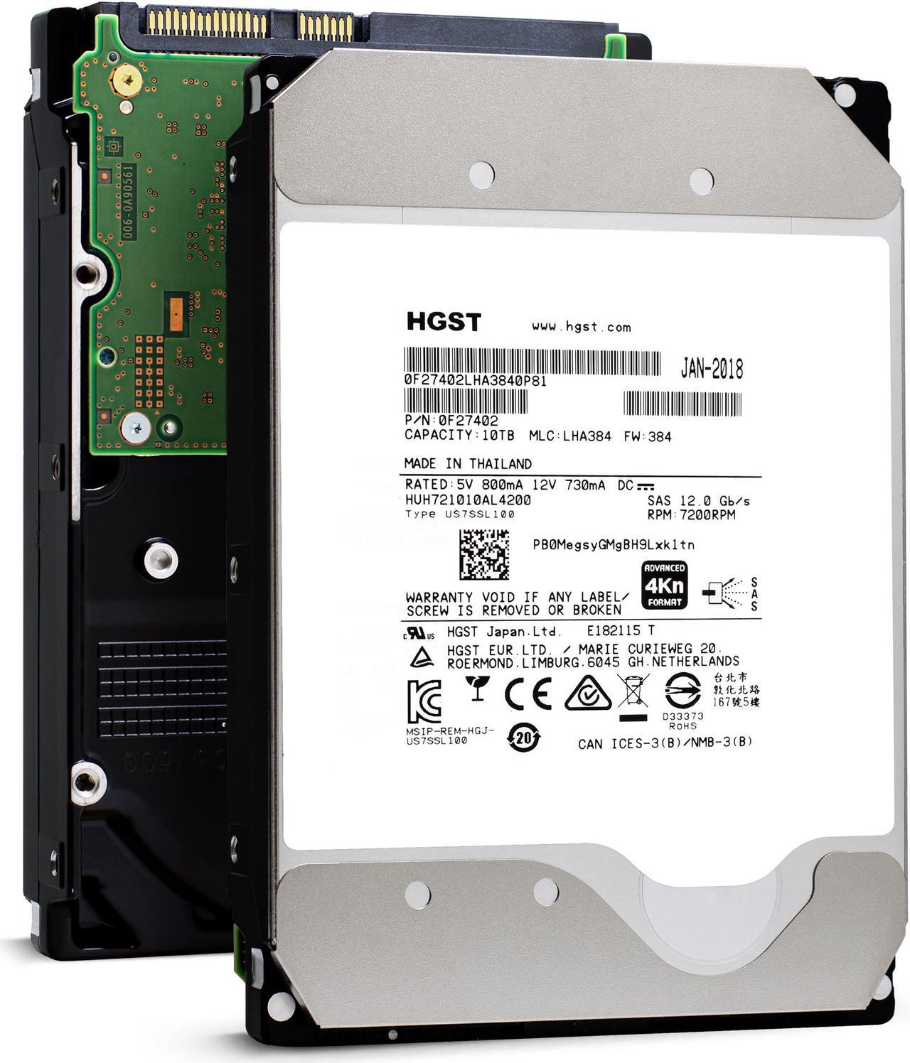 Main image of HGST Ultrastar He10 10TB 7200 RPM SAS 12Gb/s 3.5-Inch Enterprise Hard Drive HUH721010AL4200