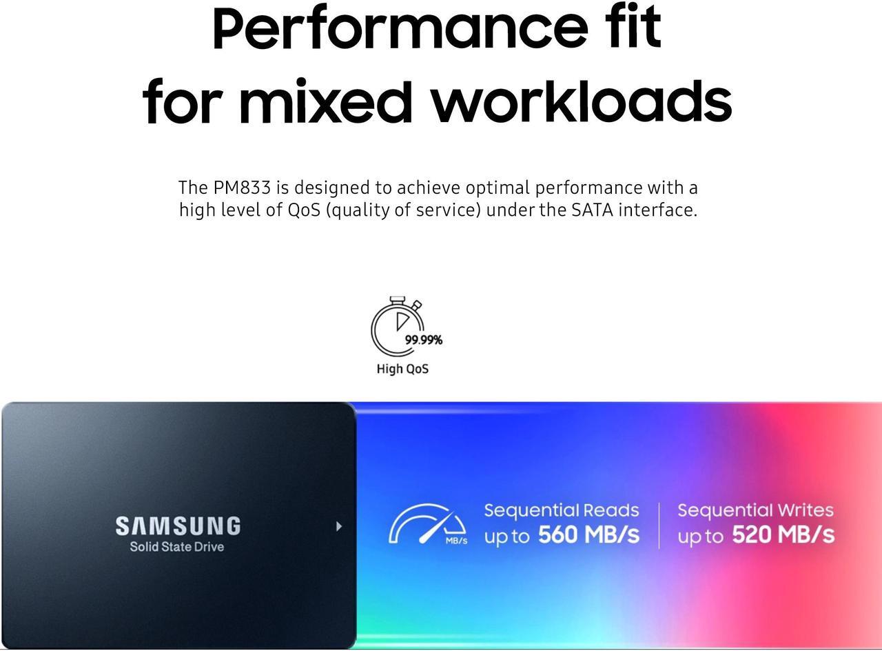 Alt view image 4 of 8 - Samsung PM883 960GB 3D TLC SATA 6Gb/s 2.5-Inch Enterprise SSD - MZ7LH960HAJR-00005 MZ-7LH9600