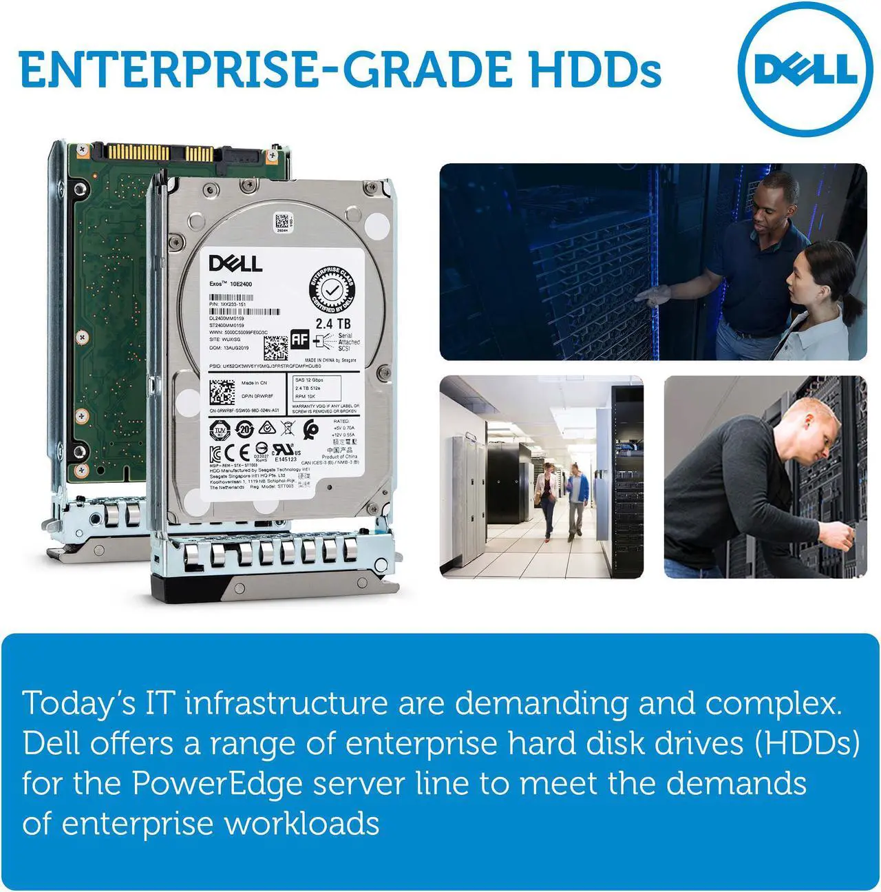 Alt view image 5 of 7 - Dell 401-ABHQ 2.4TB 10K RPM SAS 12Gb/s 2.5" Hard Drive in 14G Hot-Plug Tray