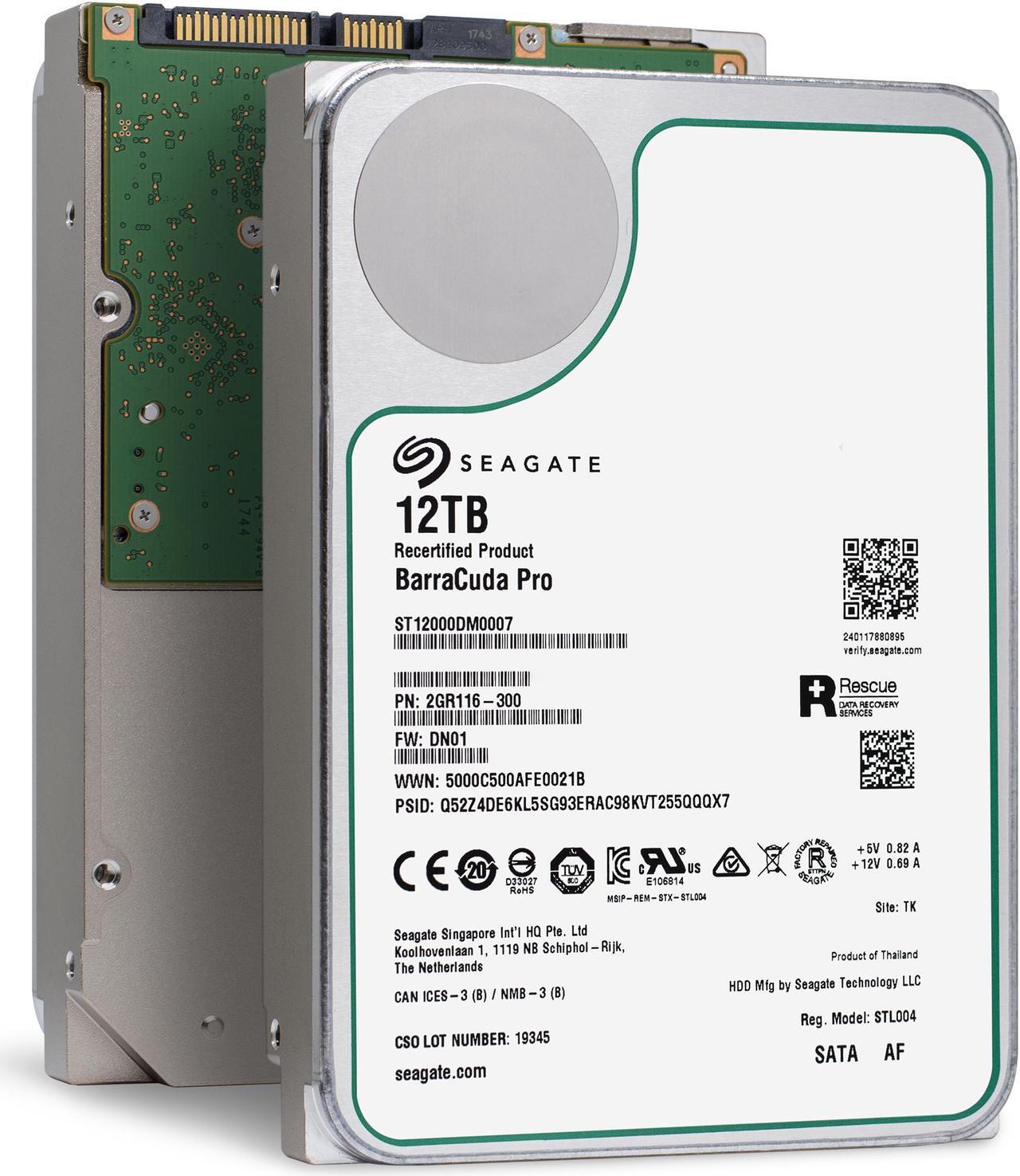 Main image of Seagate BarraCuda Pro ST12000DM0007 12TB 7200 RPM 256MB Cache SATA 6.0Gb/s 3.5" Internal Hard Drive Bare Drive