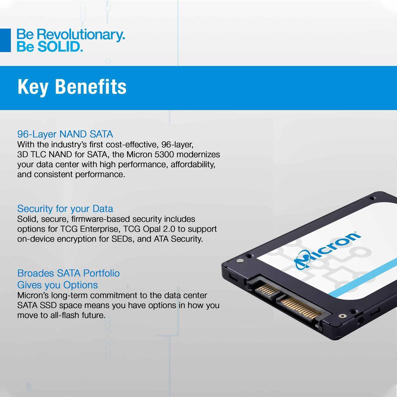 Alt view image 4 of 16 - Micron 5300 Pro 3.84TB SATA 6Gb/s 2.5-Inch Enterprise SSD MTFDDAK3T8TDS-1AW1ZAB