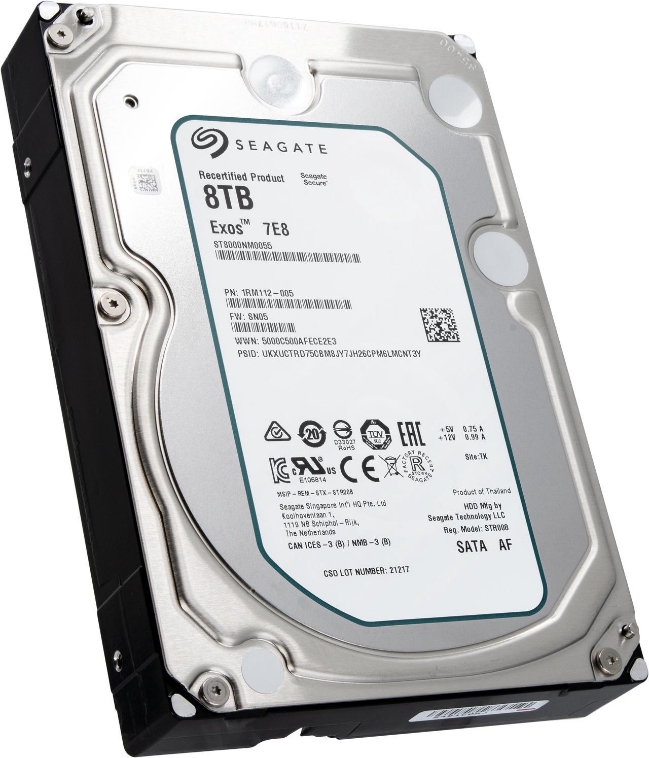 Alt view image 2 of 6 - Seagate Exos 7E8 HDD 8TB 7200 RPM 512e SATA 6Gb/s 3.5-Inch 256MB Cache Internal Enterprise Hard Drive - ST8000NM0055