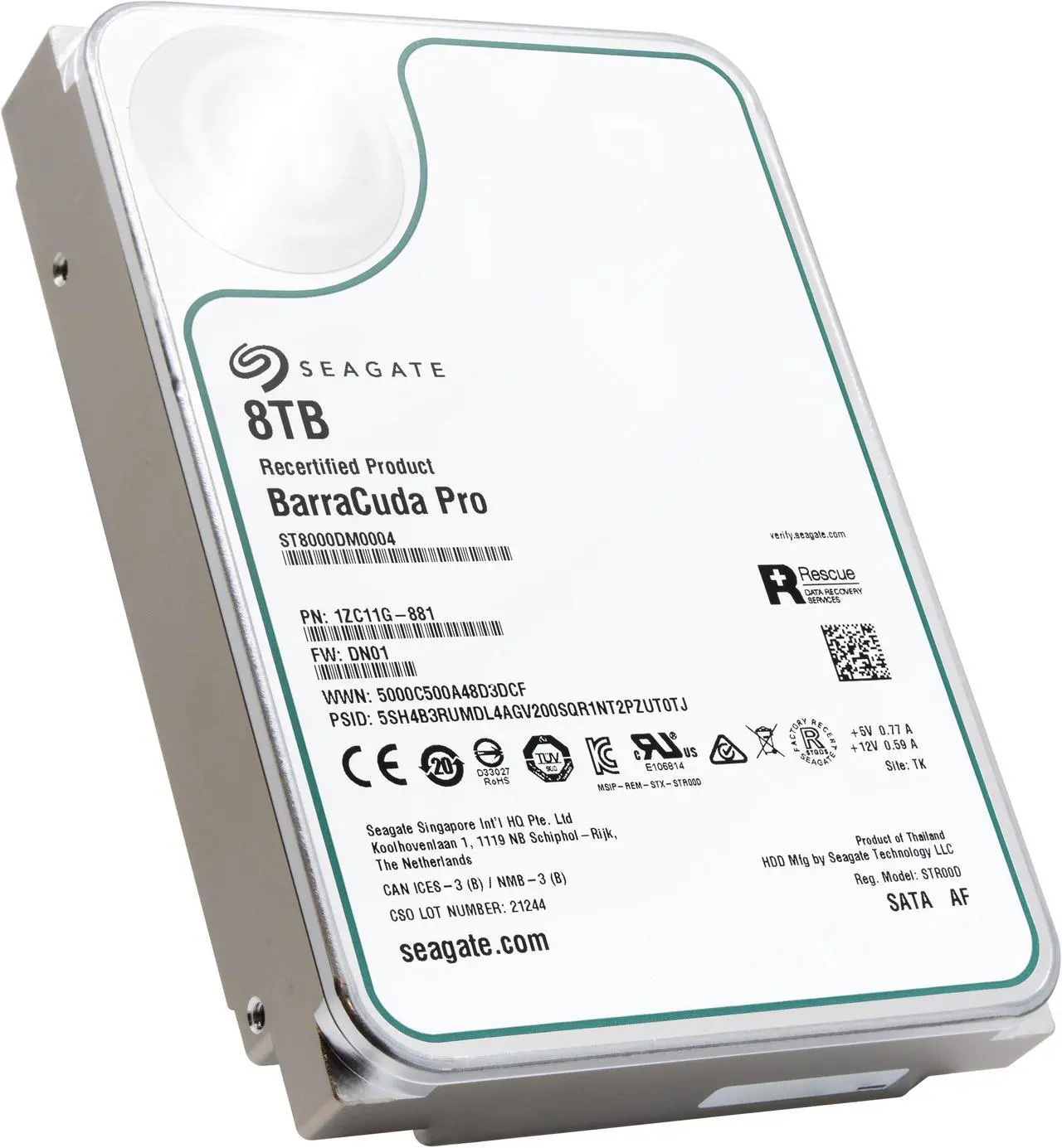 Alt view image 2 of 6 - Seagate BarraCuda Pro ST8000DM0004 8TB 7.2K RPM SATA-6Gb/s 3.5" HDD