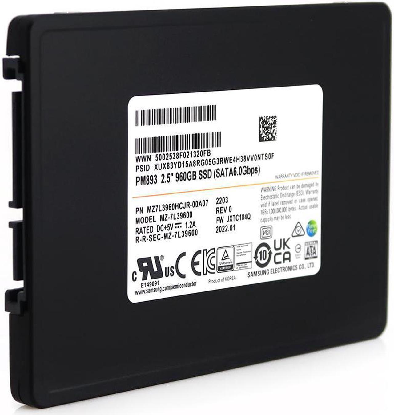 Alt view image 9 of 9 - SAMSUNG SSD PM893 Solid State Drive 960GB SATA 6Gb/s 2.5inch MZ7L3960HCJR