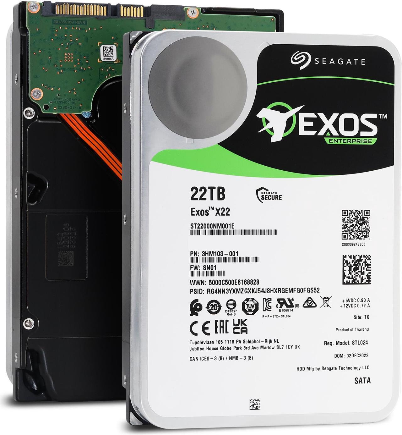 Seagate Exos X22 22TB SATA 6Gb/s 3.5" Enterprise Hard Drive - ST22000NM001E