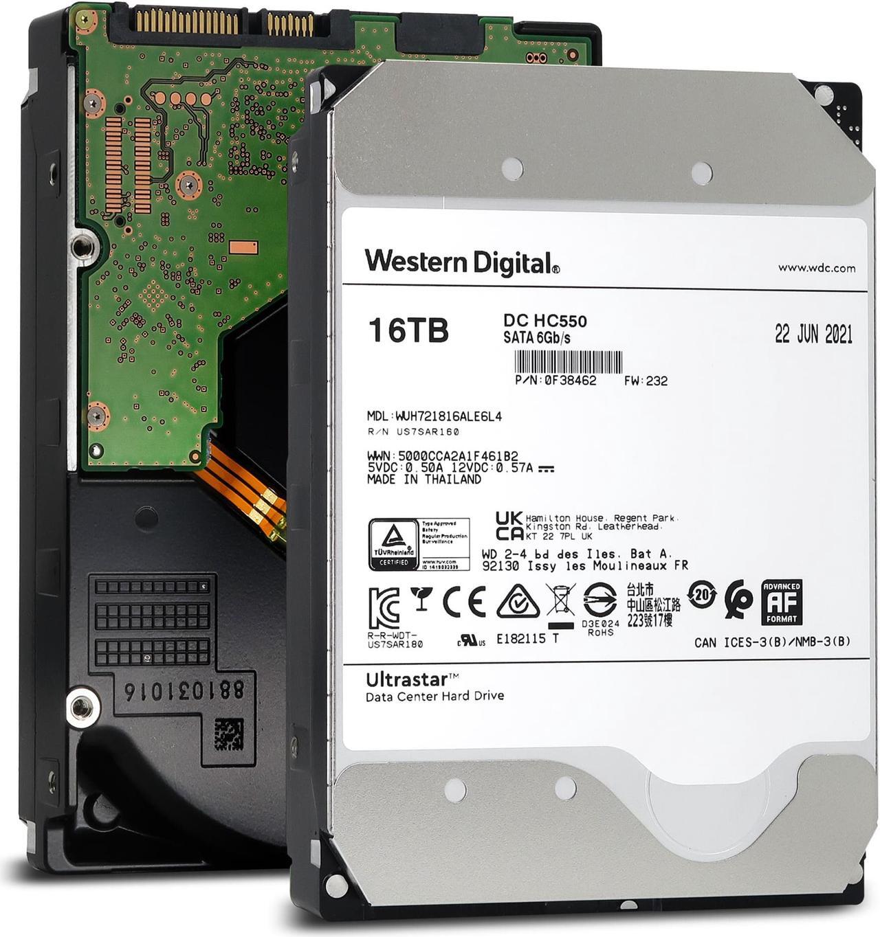 Main image of WUH721816ALE6L4 - Western Digital Ultrastar DC HC550 16TB 7200RPM SATA 6Gb/s 512MB Cache 3.5-inch Hard Drive - (Certified Refurbished)