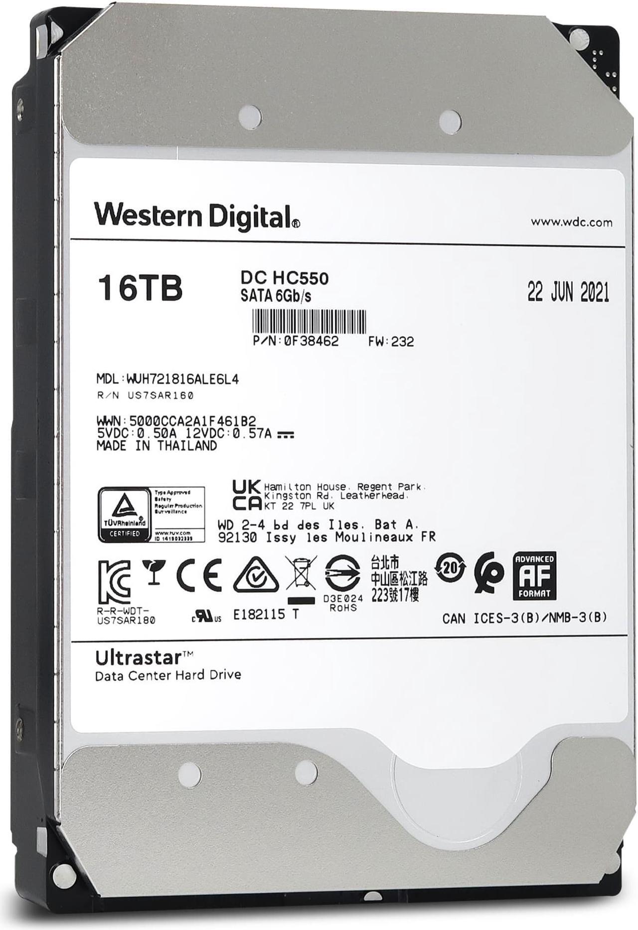 Alt view image 4 of 7 - WUH721816ALE6L4 - Western Digital Ultrastar DC HC550 16TB 7200RPM SATA 6Gb/s 512MB Cache 3.5-inch Hard Drive - (Certified Refurbished)