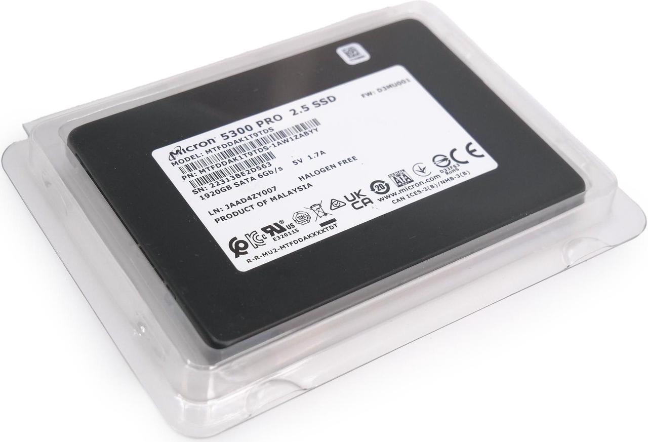 Alt view image 4 of 8 - Micron MTFDDAK1T9TDS-1AW1ZABYY Hard Drive SSD 1.92TB 2.5in, SATA, 6Gb/S, 3D TLC NAND, 1.5DWPD - 5300 PRO Series