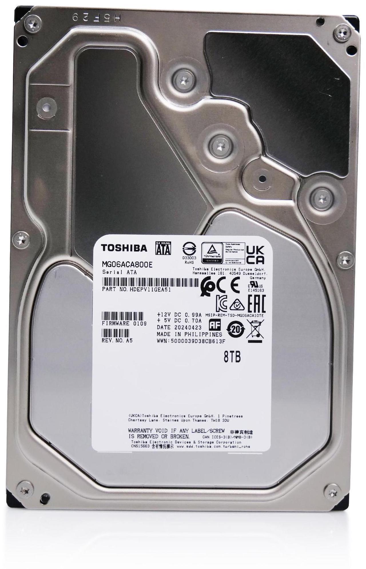 Alt view image 9 of 13 - Toshiba 8TB Enterprise HDD SATA 6.0Gb/s 512e 7200 RPM 256MB Cache 3.5" Internal Hard Drive MG06ACA800E