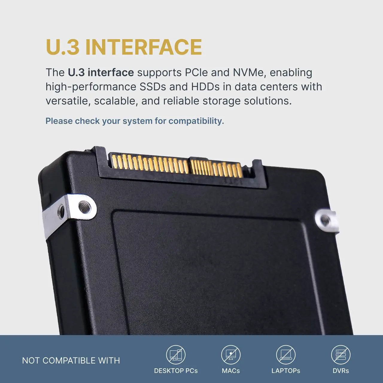 Alt view image 3 of 8 - Micron MTFDKCC960TFR-1BC1ZABYY Hard Drive 960GB SSD NVMe PCIe Gen4 U.3 15mm Non-SED - 7450 PRO Series