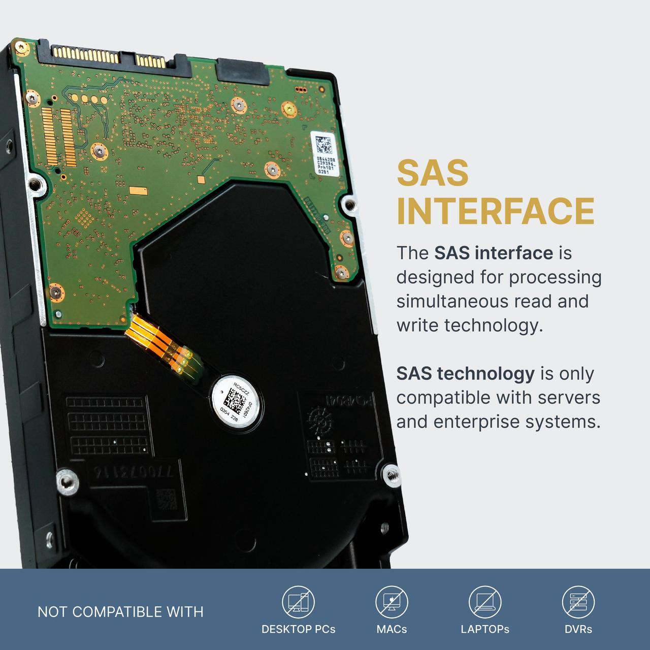 Alt view image 6 of 11 - Seagate Exos 7E10 ST8000NM018B 8TB 7200 RPM 256MB Cache SAS 12Gb/s 3.5" Internal Hard Drive, 512e/4KN - OEM