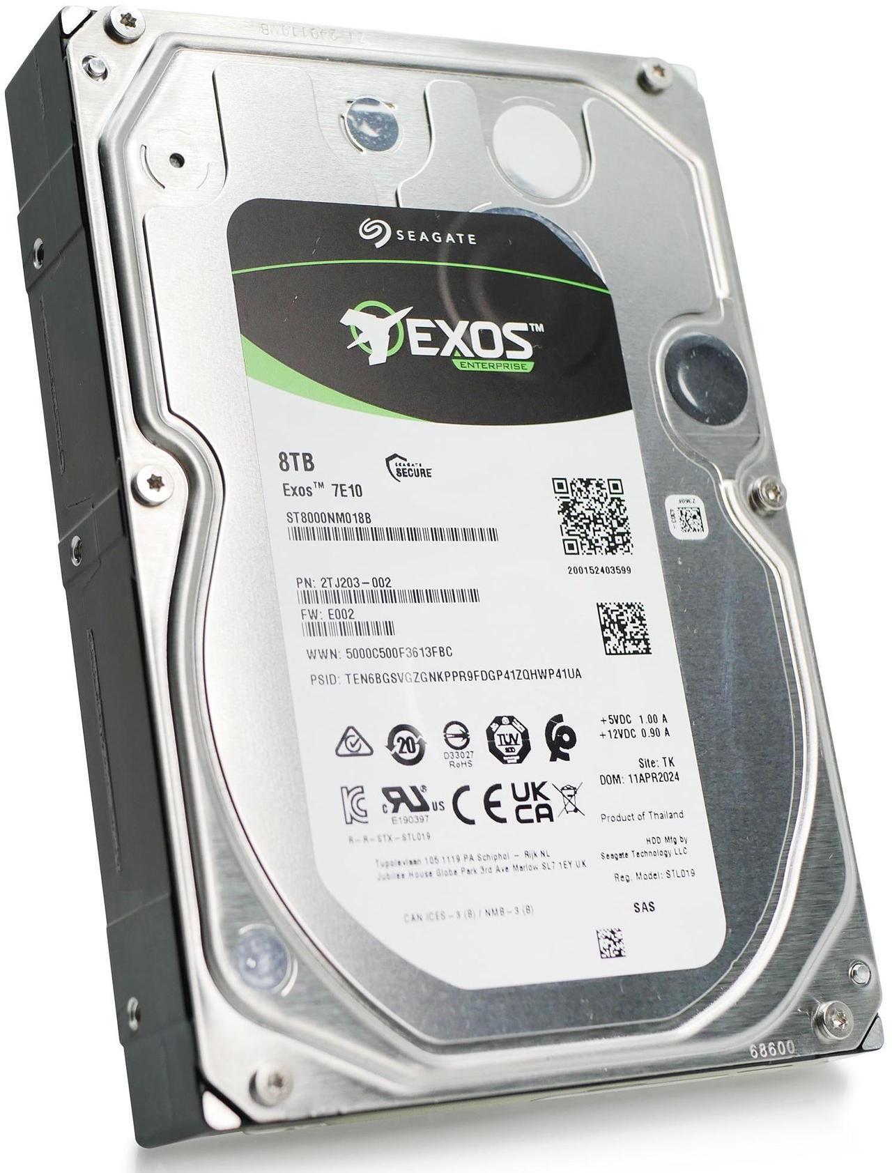 Alt view image 10 of 11 - Seagate Exos 7E10 ST8000NM018B 8TB 7200 RPM 256MB Cache SAS 12Gb/s 3.5" Internal Hard Drive, 512e/4KN - OEM