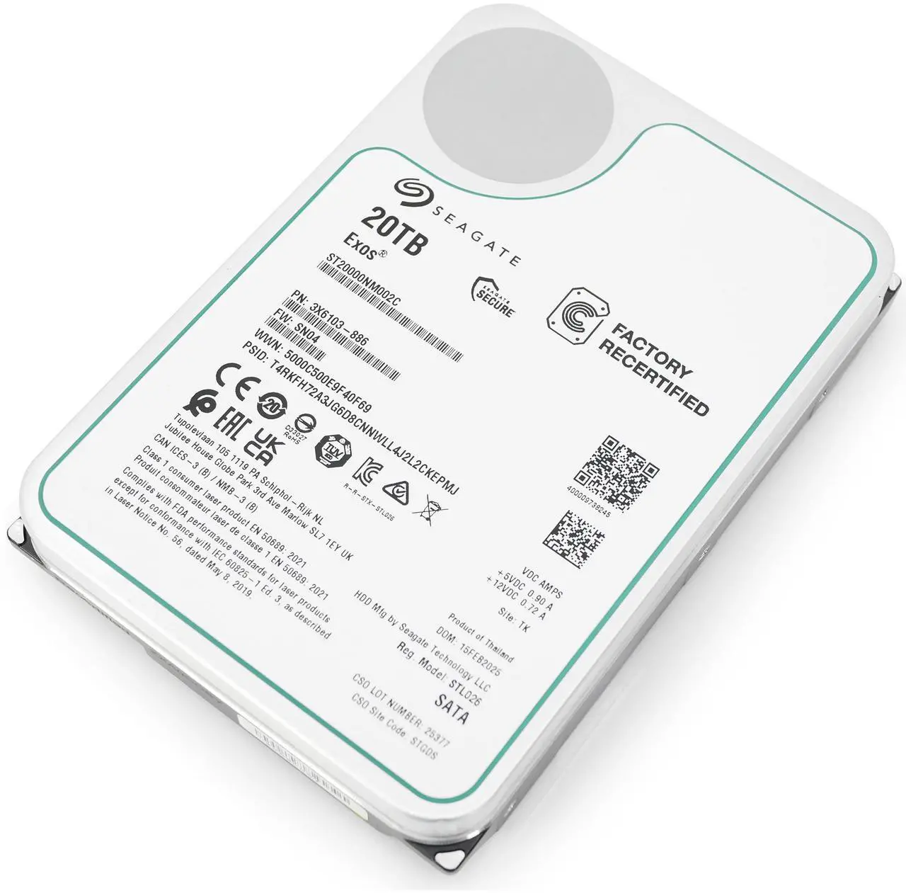 Alt view image 11 of 12 - Seagate Exos ST20000NM002C 20TB 7200RPM SATA 6Gb/s 256MB Cache CMR 3.5-Inch Enterprise Hard Drive