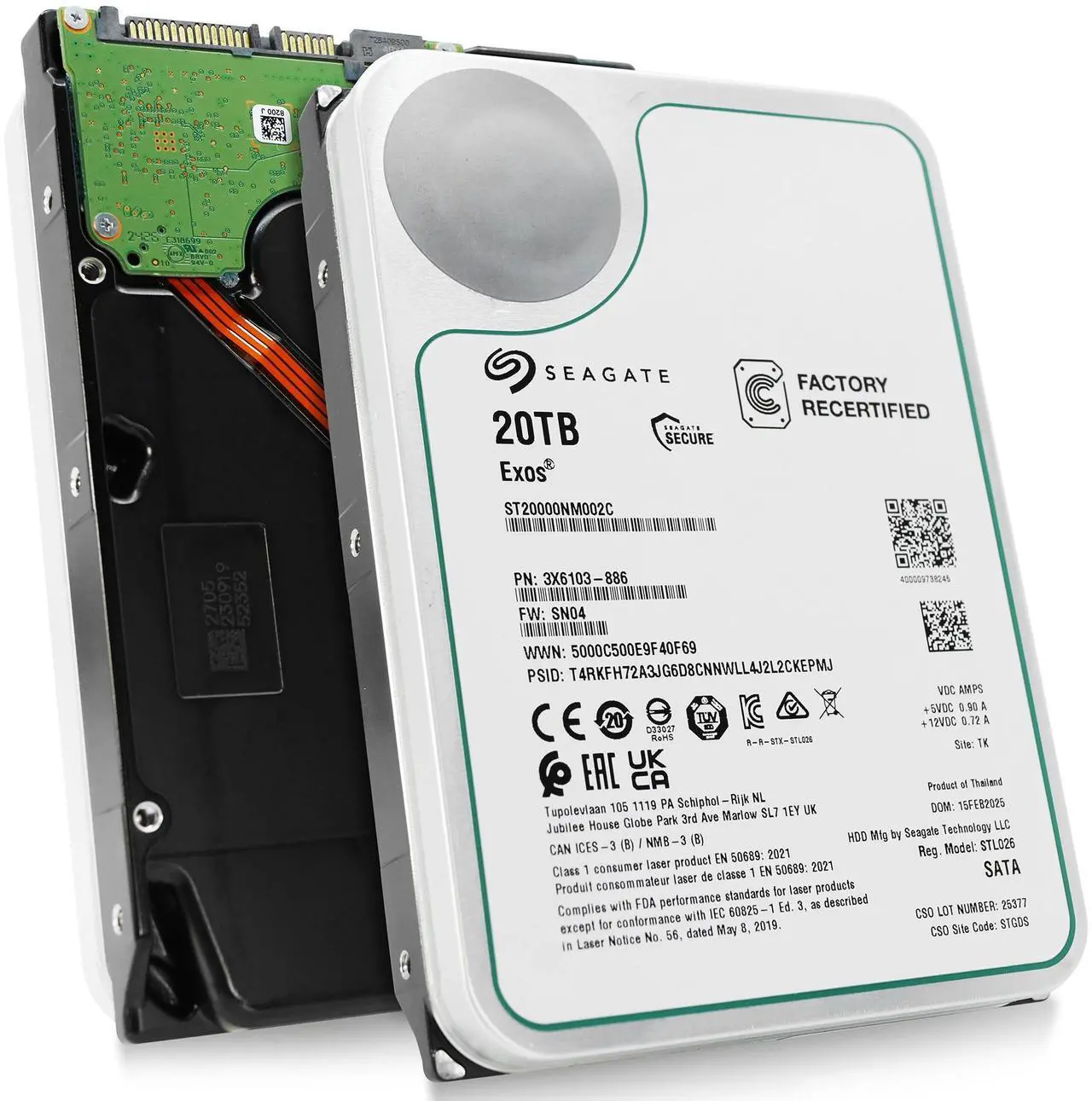 Alt view image 6 of 12 - Seagate Exos ST20000NM002C 20TB 7200RPM SATA 6Gb/s 256MB Cache CMR 3.5-Inch Enterprise Hard Drive