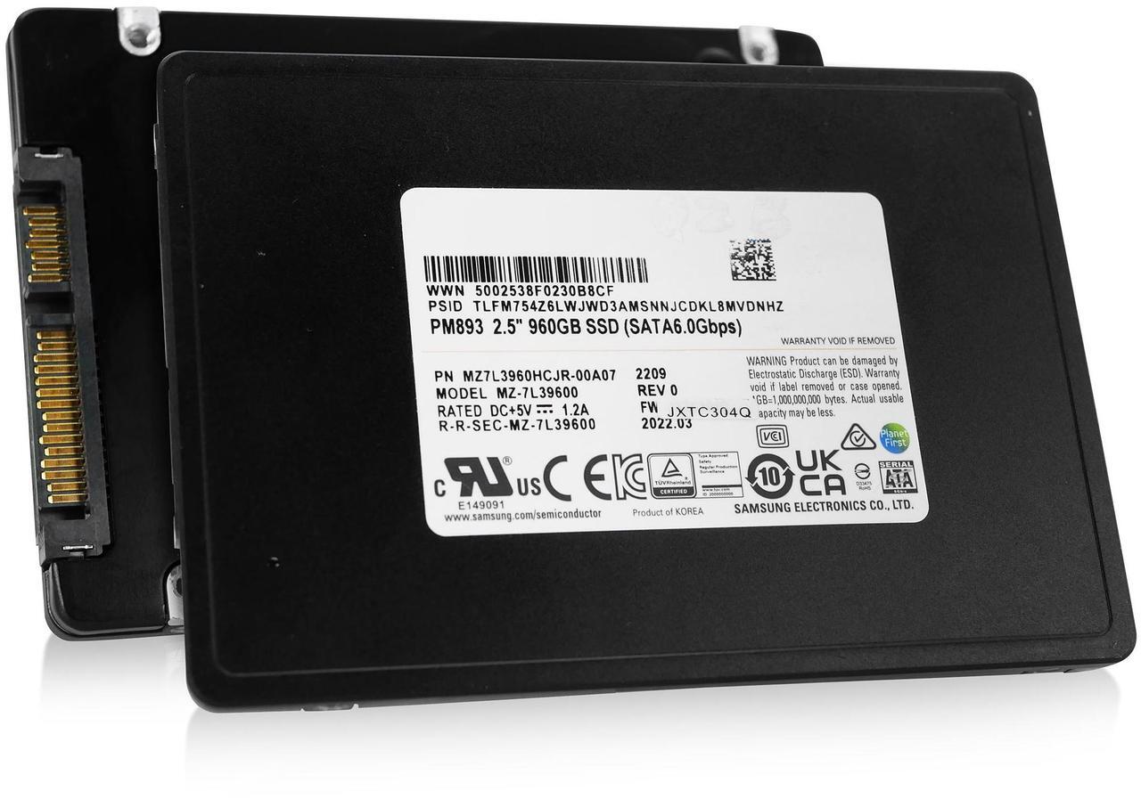 Main image of Samsung PM893 MZ-7L39600 MZ7L3960HCJR-00A07 960GB SATA 6Gb/s 2.5in Refurbished SSD