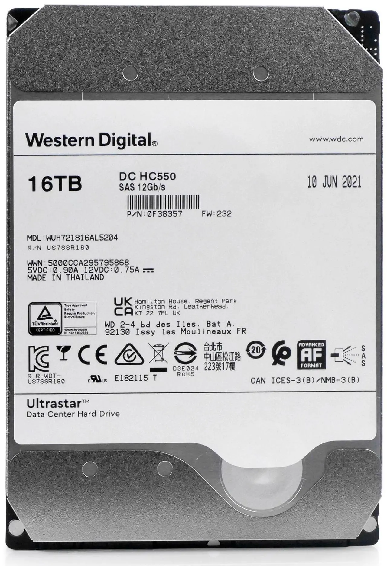 Western Digital Ultrastar DC HC550 - Thumbnail 2