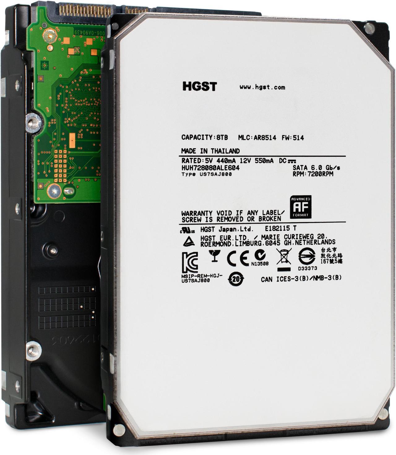 Main image of HGST Ultrastar He8 8TB 512e 7200RPM SATA 6Gb/s 3.5" HDD (HUH728080ALE604)