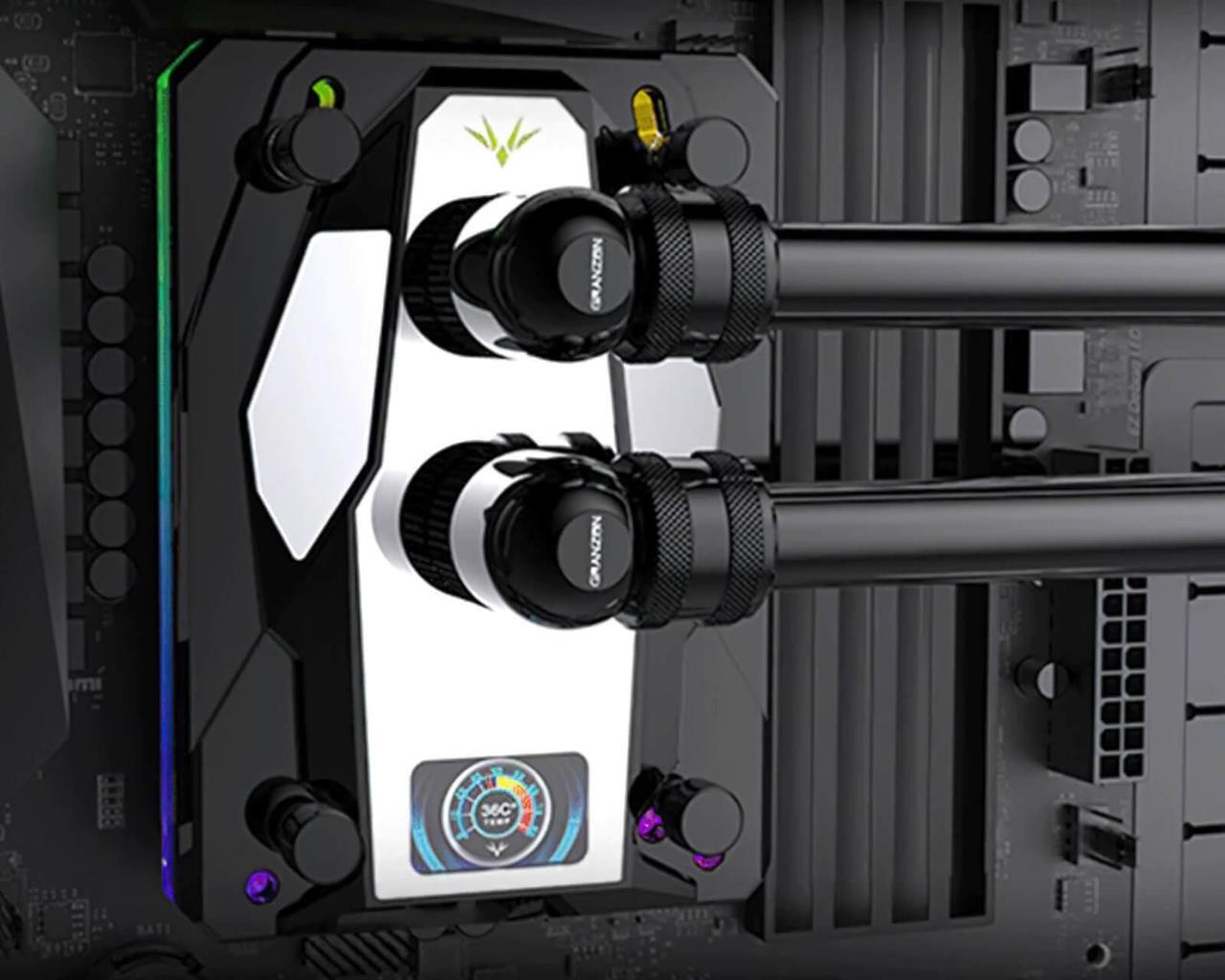 Alt view image 12 of 12 - Granzon Advanced CPU Block With Temperature Display For AMD Ryzen3/5/7/9/ThreadRipper, Water Cooling Cooler GAMS AMD Platform